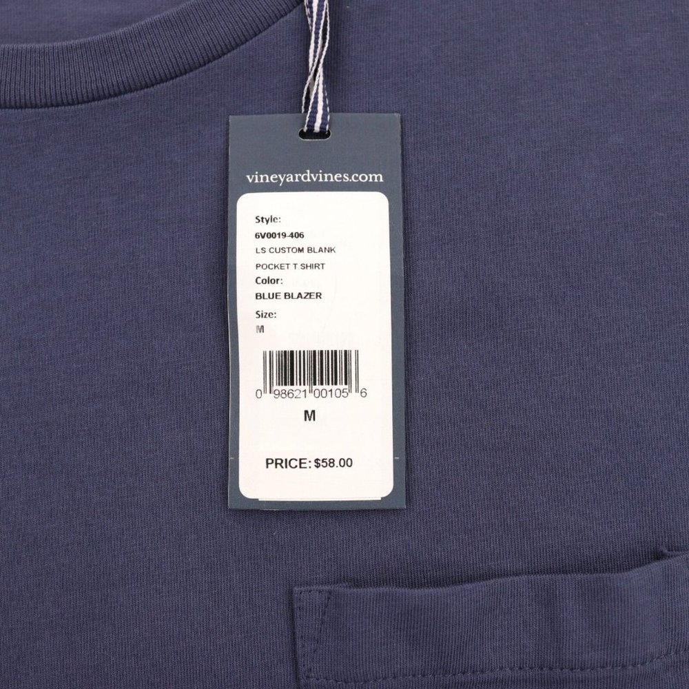 NWT Vineyard Vines L/S T-Shirt Men’s Medium Blue New York City Empire State Bldg - Picture 5 of 7